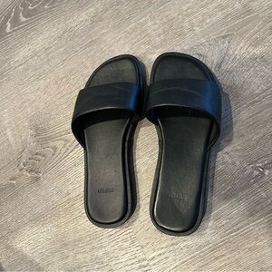 Lemels black leather sandals slides 37.5